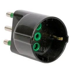 Adattatore 1 presa 2P+T 16A (std tedesco) Nero 82131 - immagine 1