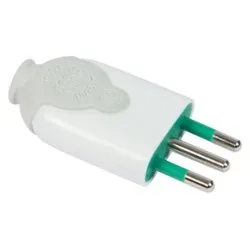 Spina elettrica 2P+T 10A (std italiano) per cavo assiale BICÒ Bianco e Verde 85010 - immagine 1