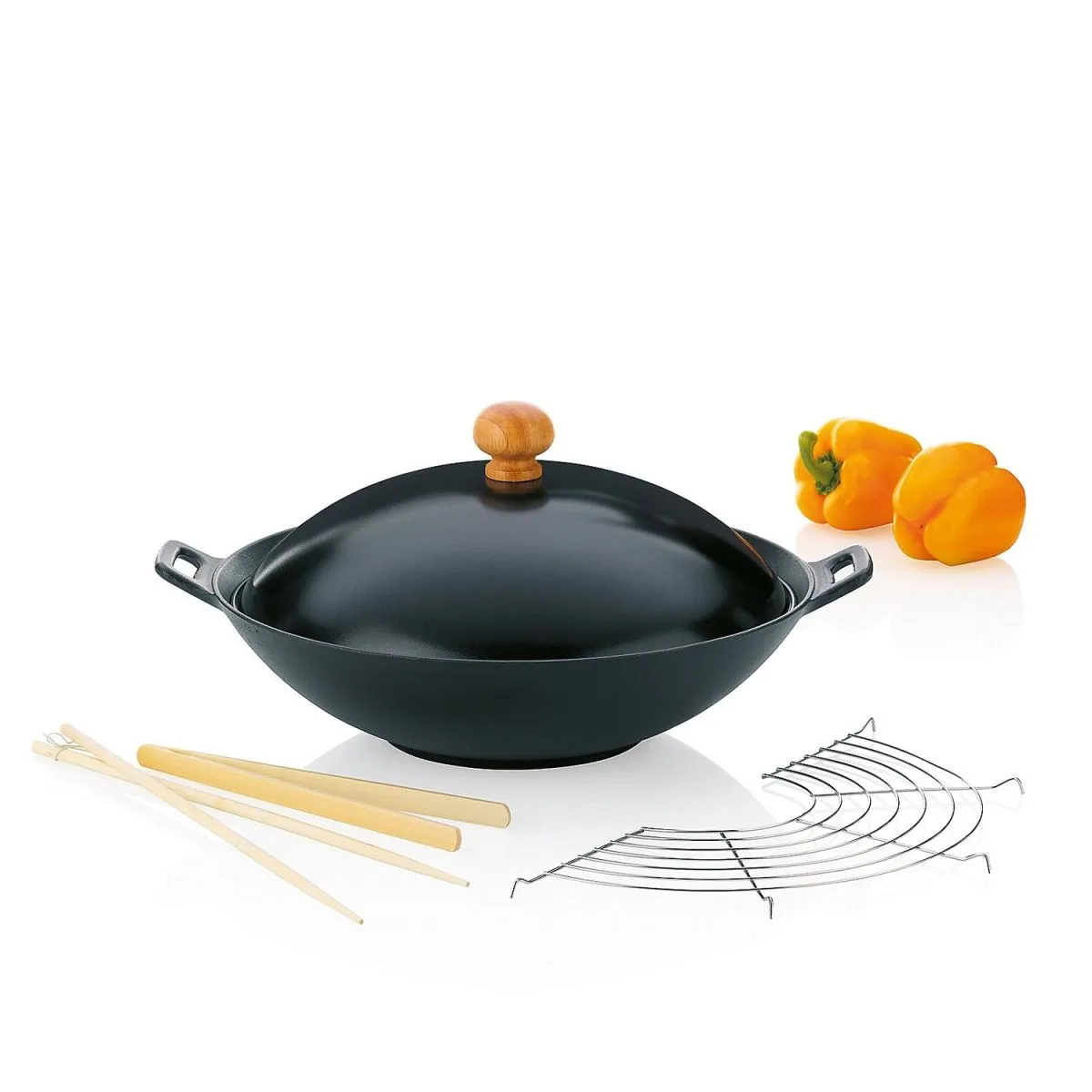 kela Set wok Asia in ghisa; 4500 ml, 9.5 cm (H); nero; rotonda - immagine 1