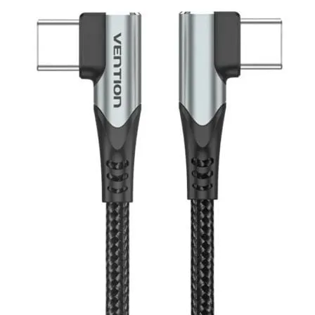 Cavo USB-C VENTION TANHD a gomito 90° 100W 5A 480Mbps 50cm Grigio - immagine 1