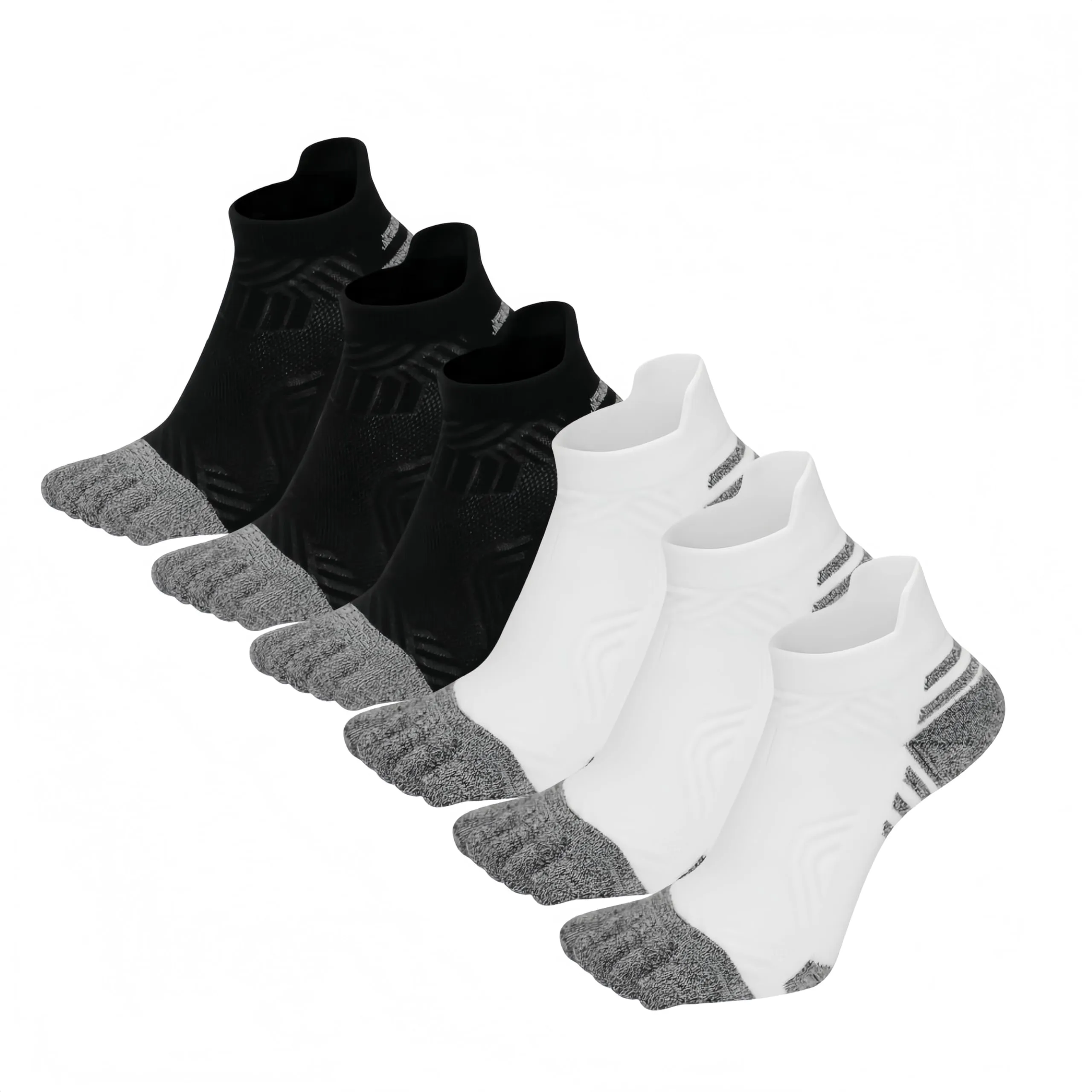 DOLAFO Calzini Con Dita Separate Donna Sportivi alla Caviglia Calzini Cinque Dita Imbottiti Anti-Vesciche Allenamento Socks Traspirante - 6 Paia (IT, Numero, 35, 40, Regular, Regular, Multicolore 1) - immagine 1