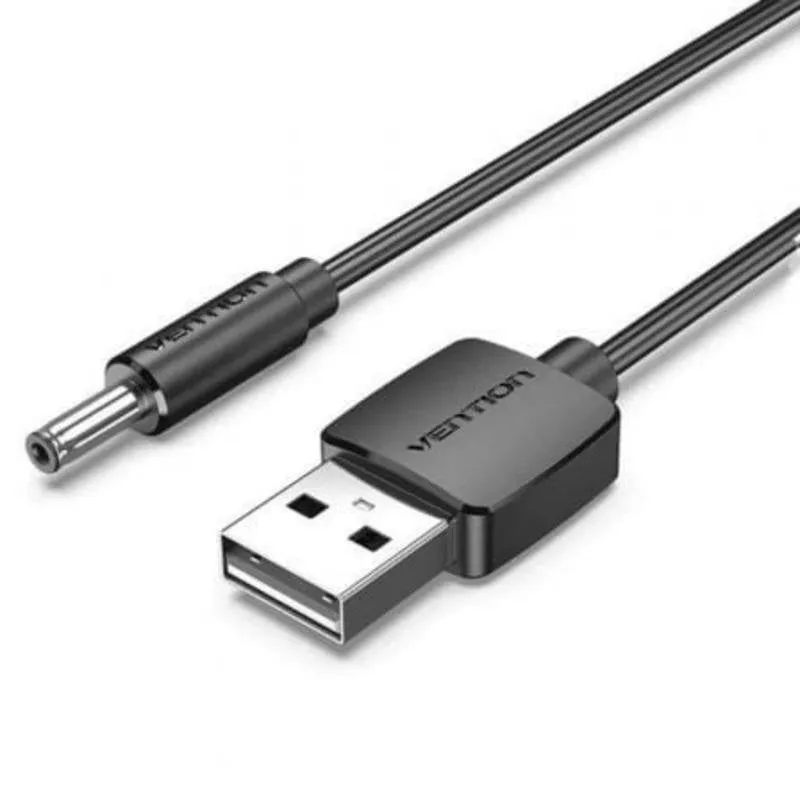 Cavo di Alimentazione Vention CEXBF USB A Maschio per DC 3.5mm Maschio 1m Nero 5V 24AWG - immagine 1