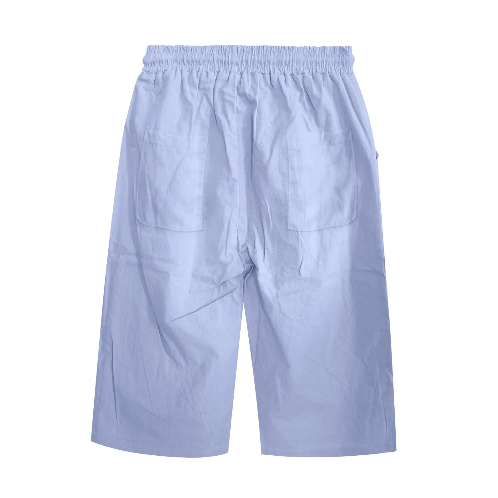 Pantaloni Pinocchietto Lino Donna Bermuda Sportivi Casual Da Donna Pinocchietti Capri Estivi Leggeri Pantaloni 3/4 Di Cotone Baggy Pantalone Al Ginocchio a Gamba Larga Pants Eleganti Traspiranti - immagine 6