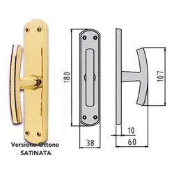 Maniglia finestra cremonese su placca MILENA Ottone satinato 55744407008 - immagine 1