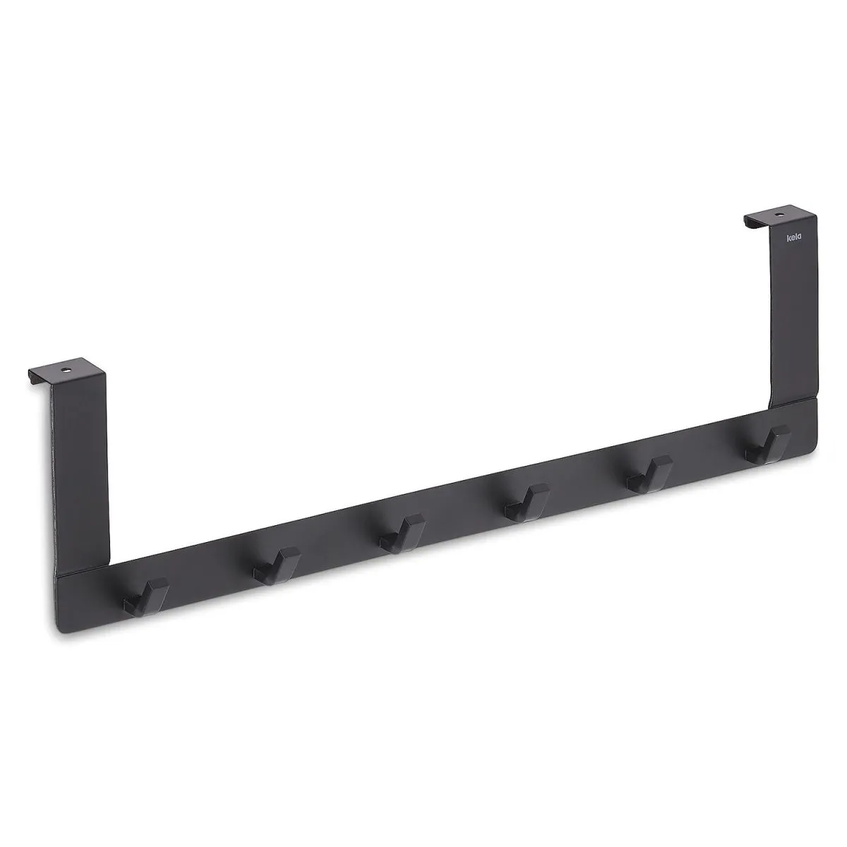 kela Appendiabiti da porta a 6 ganci Colgar in metallo; 13x2.5x2.5 cm (LxPxH); nero - immagine 1