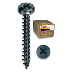 Viti per legno tutto filetto 500 pz (5x25mm) Zincato nero PVACZC500250KNC - immagine 1