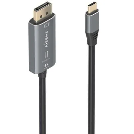 Cavo convertitore USB-C/DisplayPort 8K AISENS A109-0880, 1,8 m, nero, bidirezionale, in alluminio - immagine 1