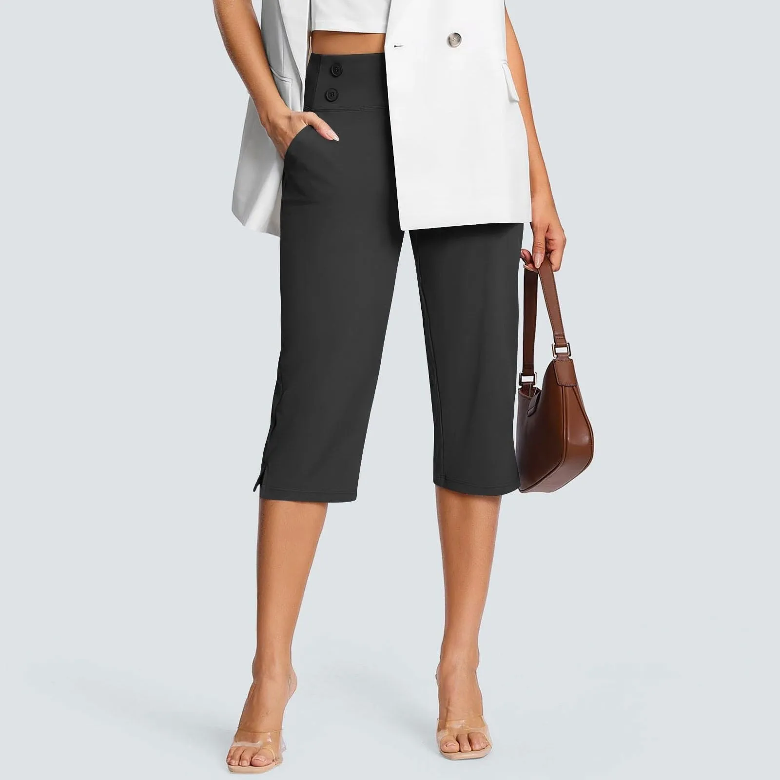 Pinocchietto Donna Estivo Pantalone Estivi Leggeri Eleganti Pinocchietti Cropped Da Donna Sportivi Bermuda Capri Di Lino Spiaggia Pantaloni Della Tuta a Gamba Larga Pantaloncini Casual Taglie Forti - immagine 2