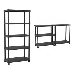 Scaffale kit 5 ripiani ad incastro (120x40x187,5cm) 12045 5C Nero 1002525 - immagine 1