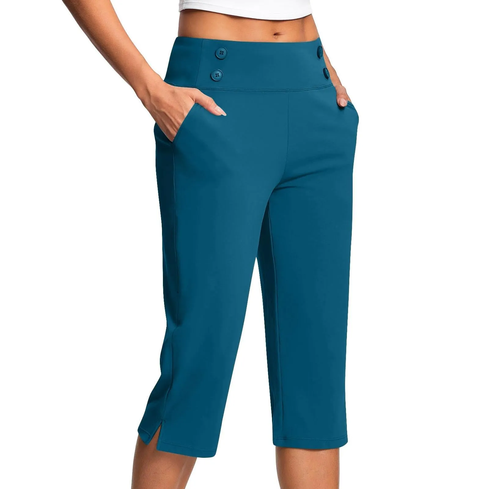 Pinocchietto Donna Estivo Pantalone Estivi Leggeri Eleganti Pinocchietti Cropped Da Donna Sportivi Bermuda Capri Di Lino Spiaggia Pantaloni Della Tuta a Gamba Larga Pantaloncini Casual Taglie Forti - immagine 1