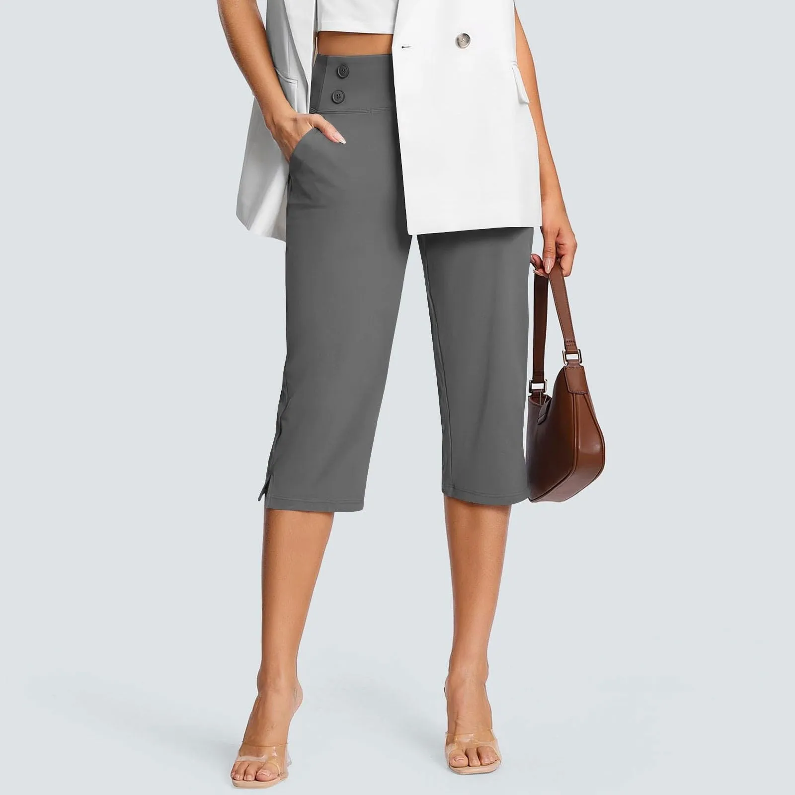 Pinocchietto Donna Estivo Pantalone Estivi Leggeri Eleganti Pinocchietti Cropped Da Donna Sportivi Bermuda Capri Di Lino Spiaggia Pantaloni Della Tuta a Gamba Larga Pantaloncini Casual Taglie Forti - immagine 2