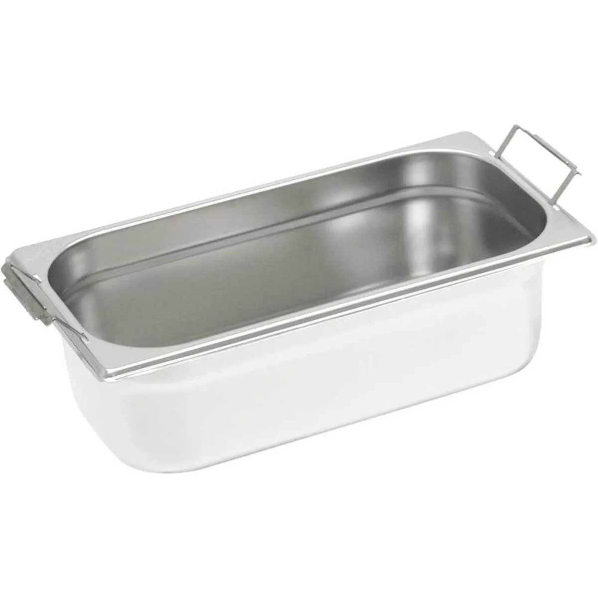Stalgast Contenitore Gastronorm con maniglie a ribalta, serie Basic, gastronorm 1/4, H. 100 mm; GN 1/4, 0.0036 l, 26.5x16.2 cm (LxP); argento - immagine 1