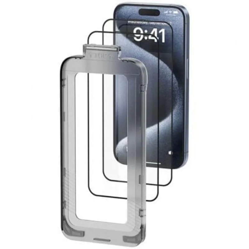 Protezione schermo Vention KUPTCA-10 per iPhone 16 0.3mm 9H 2 pezzi installazione antipolvere - immagine 1