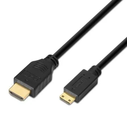 Cavo HDMI mini HDMI maschio/maschio 3D oro nero AISENS A119-0114 da 1,8 m - immagine 1