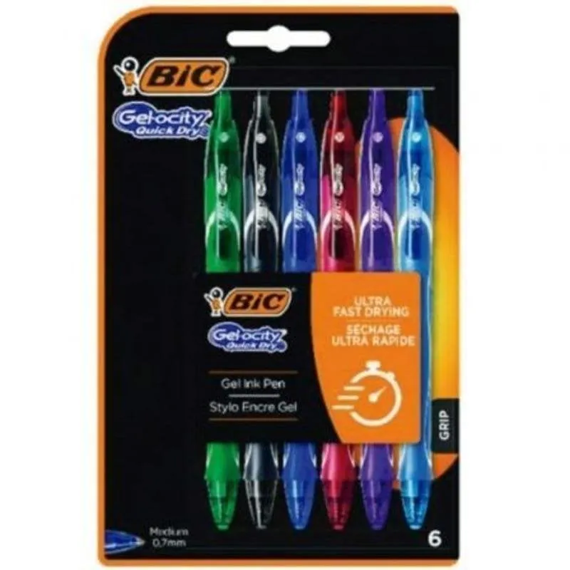 Penna gel Bic Gelocity Quick Dry 964769 retrattile grip 0,7 mm assortita - immagine 1