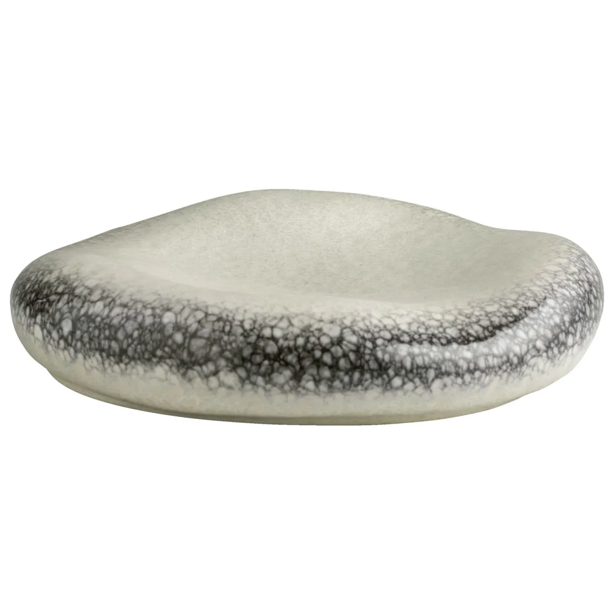 3x VEGA Piatto Showpiece Nagoya forma organica; 22x22x5 cm (LxLxH); bianco/grigio; organica; 3 pz. / Pacco - immagine 1