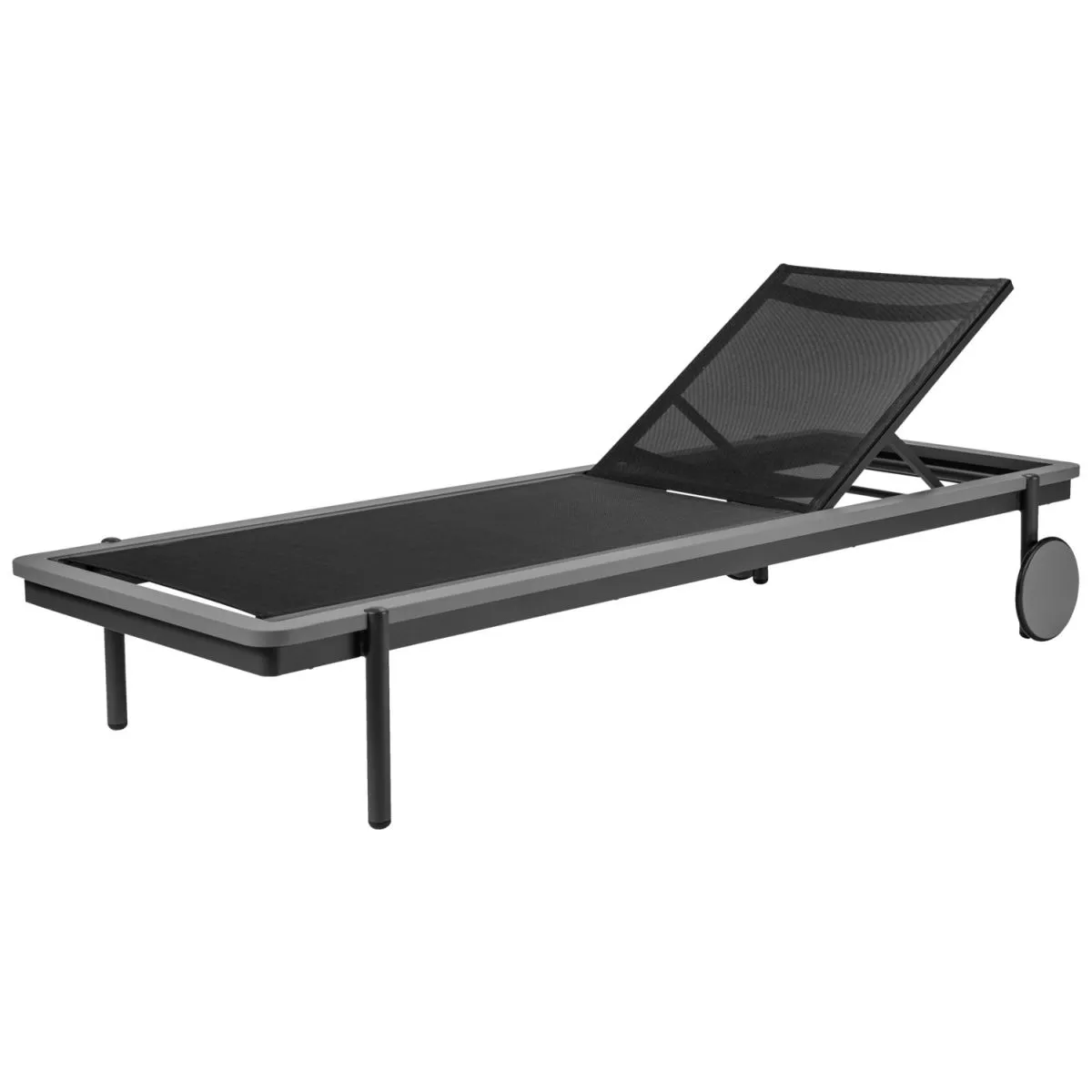 VEGA Lettino prendisole Rivan; 202x72x33 cm (LxLxH); seduta antracite, struttura grigio - immagine 1