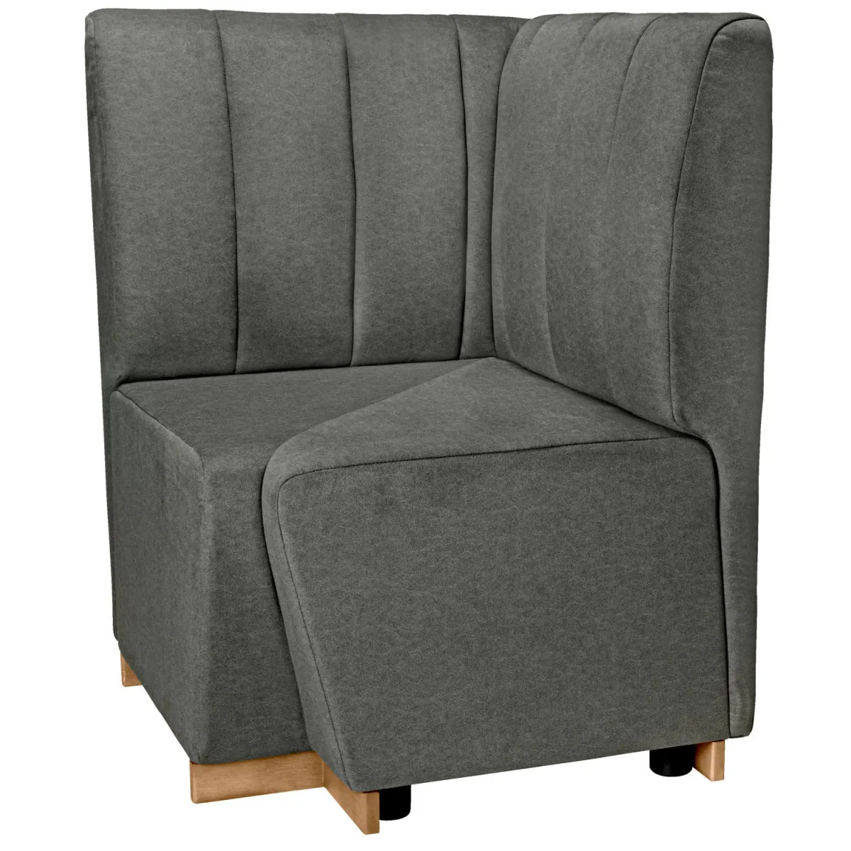 VEGA Panca ad angolo Espara; 70x70x101 cm (LxPxH); seduta grigio, struttura naturale - immagine 1