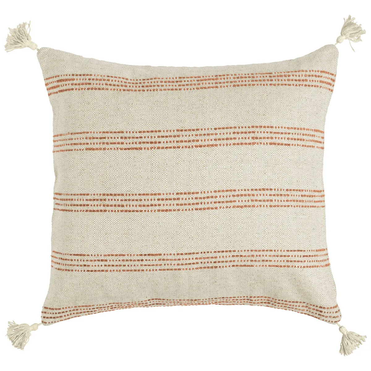 ERWIN M. Federa cuscino decorativo Torano strisce larghe; 40x40 cm (LxL); crema/terracotta - immagine 1