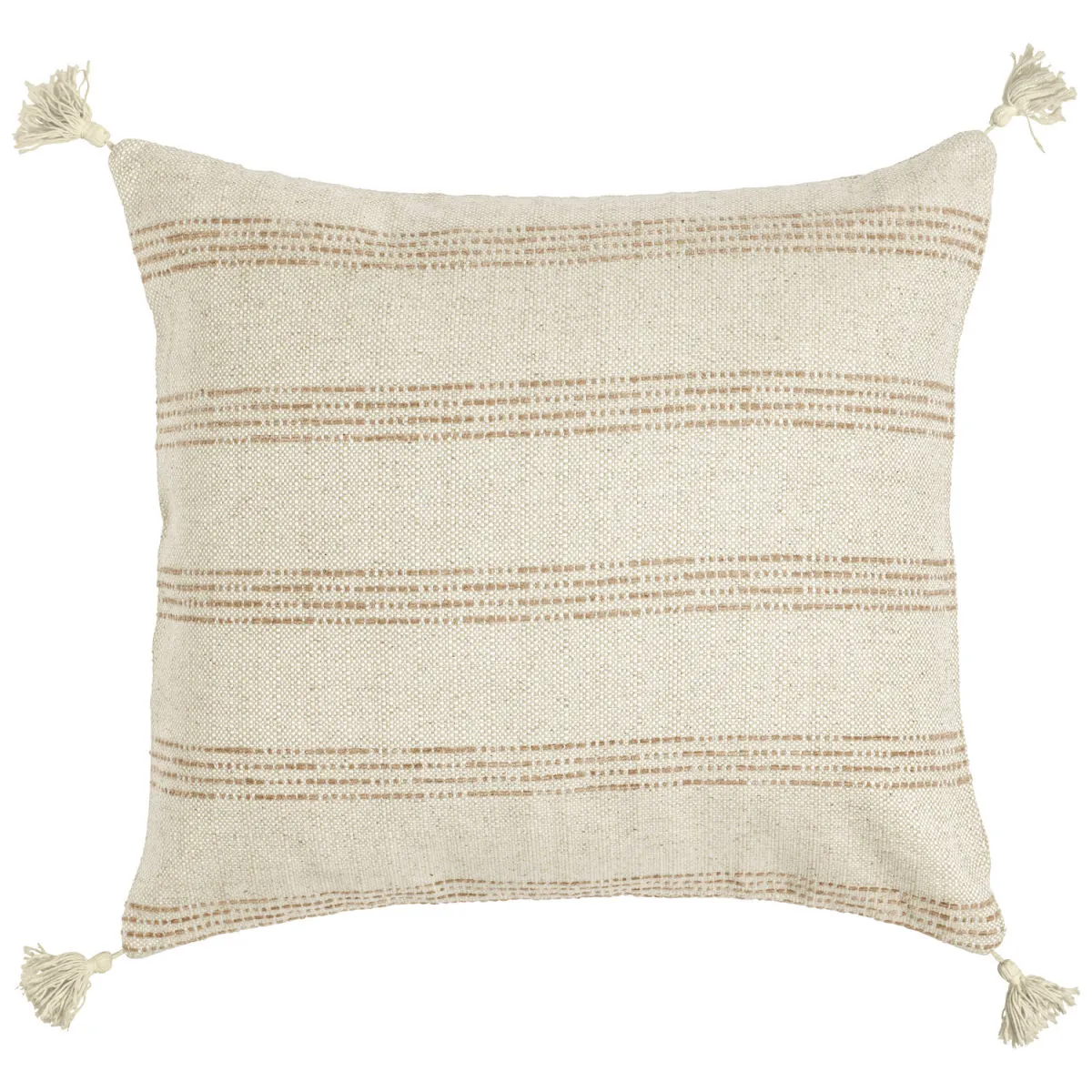 ERWIN M. Federa cuscino decorativo Torano strisce larghe; 50x50 cm (LxL); crema/beige - immagine 1