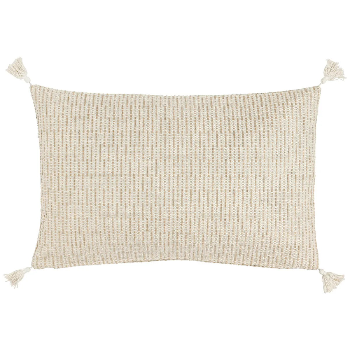 ERWIN M. Federa cuscino decorativo Torano strisce sottili; 30x50 cm (LxL); crema/beige - immagine 1