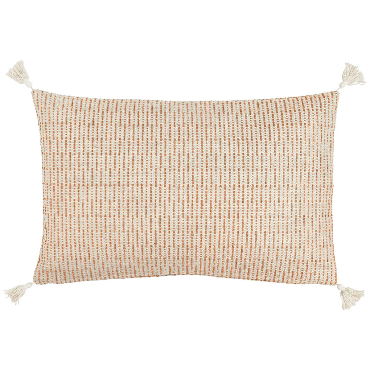 ERWIN M. Federa cuscino decorativo Torano strisce sottili; 30x50 cm (LxL); crema/terracotta - immagine 1