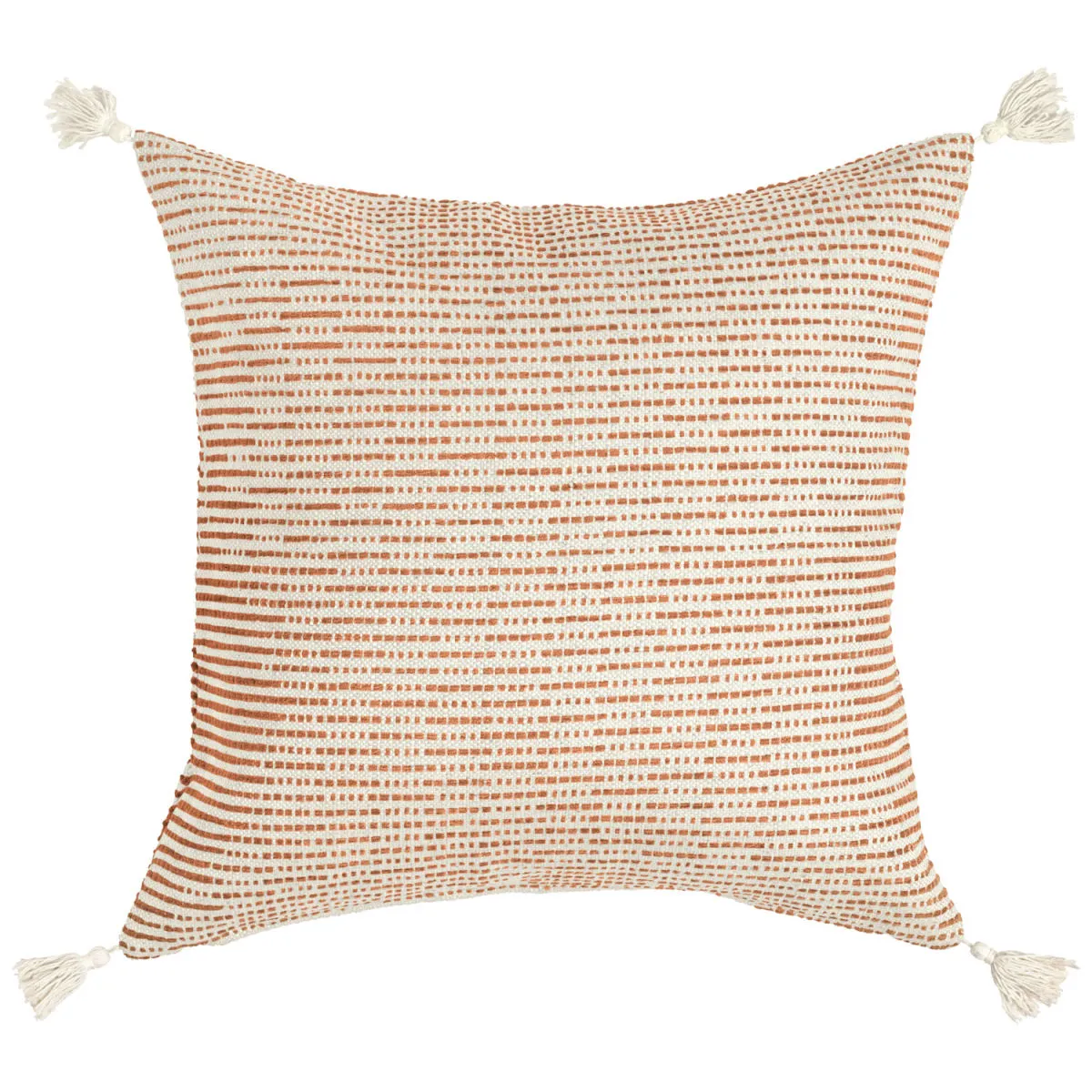 ERWIN M. Federa cuscino decorativo Torano strisce sottili; 50x50 cm (LxL); crema/terracotta - immagine 1