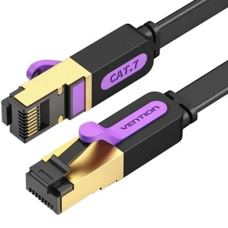 Cavo di rete piatto schermato Vention ICABL Cat7 10m STP RJ45 10Gbps nero - immagine 1