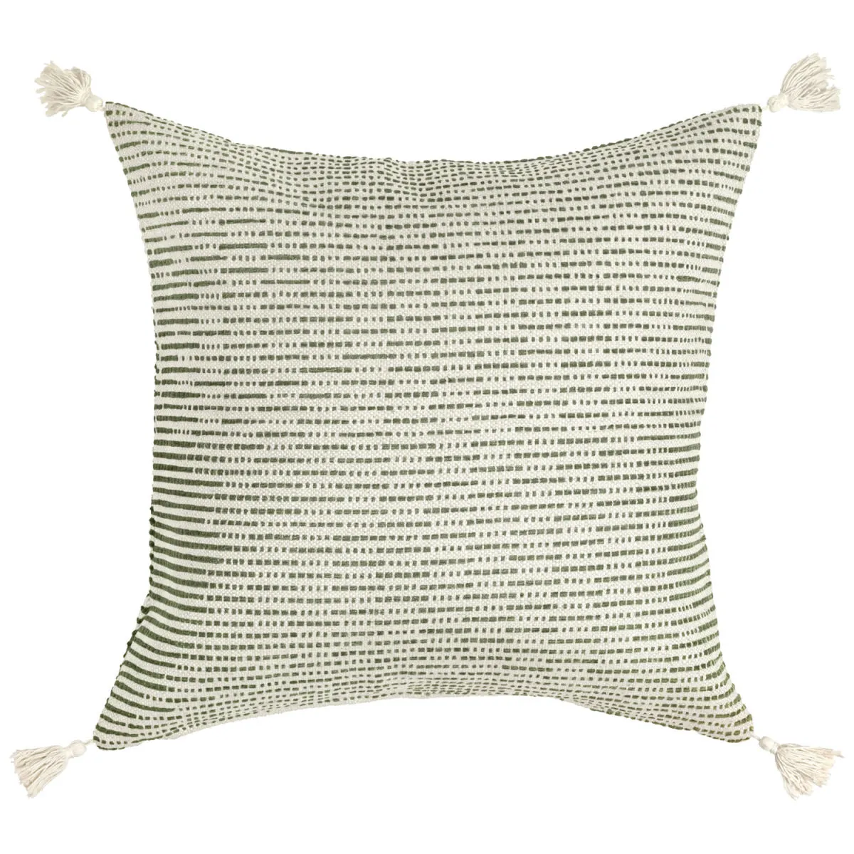 ERWIN M. Federa cuscino decorativo Torano strisce sottili; 40x40 cm (LxL); crema/verde oliva - immagine 1