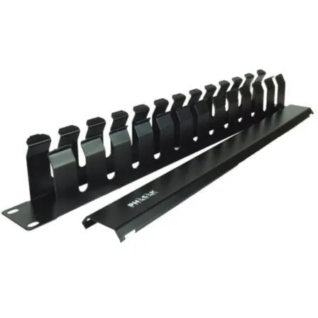 Pannello passacavi PHASAK PA 5095 con coperchio per rack frontale in metallo da 19″ 1U - immagine 1