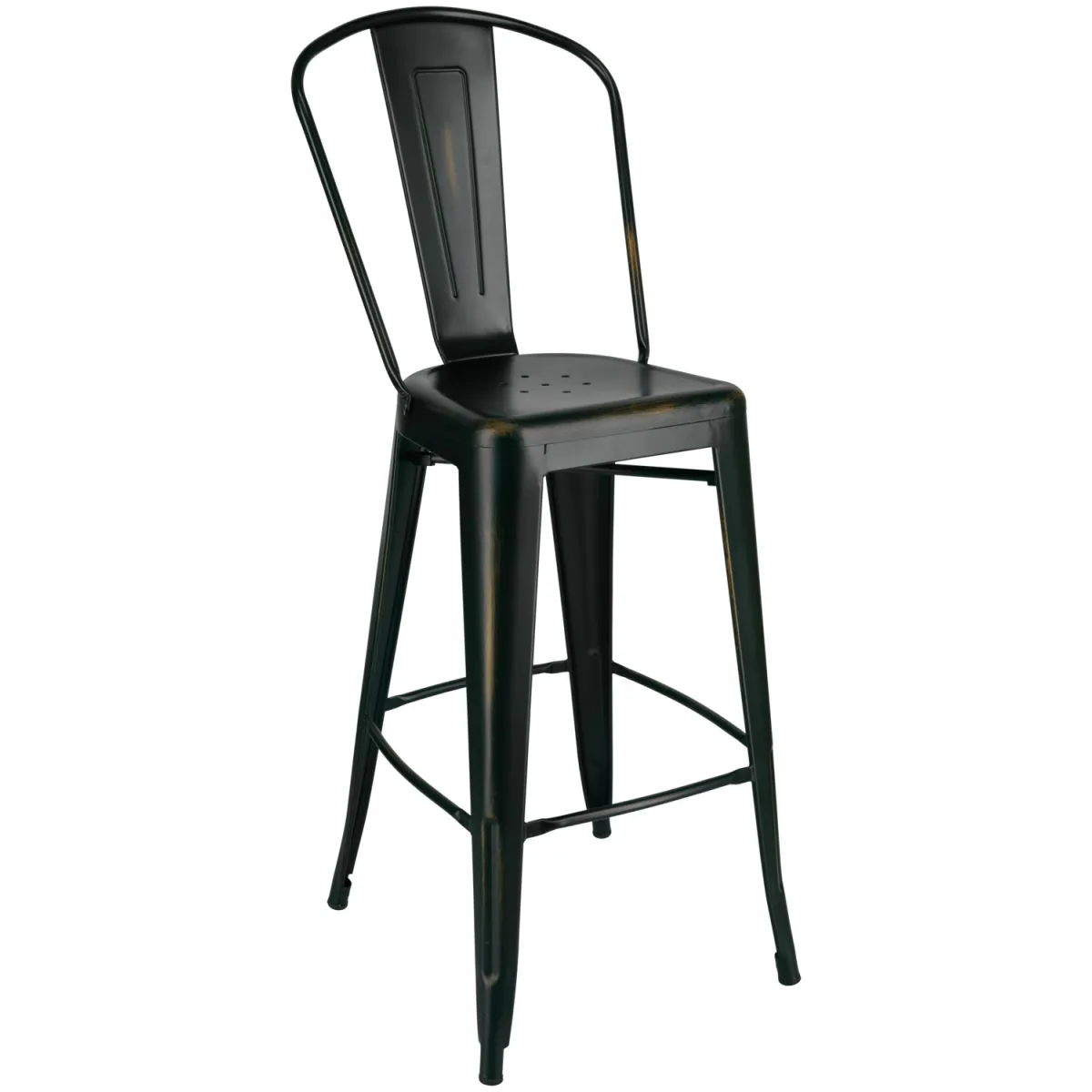 2x PULSIVA Sgabello Ferano design industriale; 45.5x54.5x118.4 cm (LxPxH); nero/bronzo; 2 pz. / Pacco - immagine 1