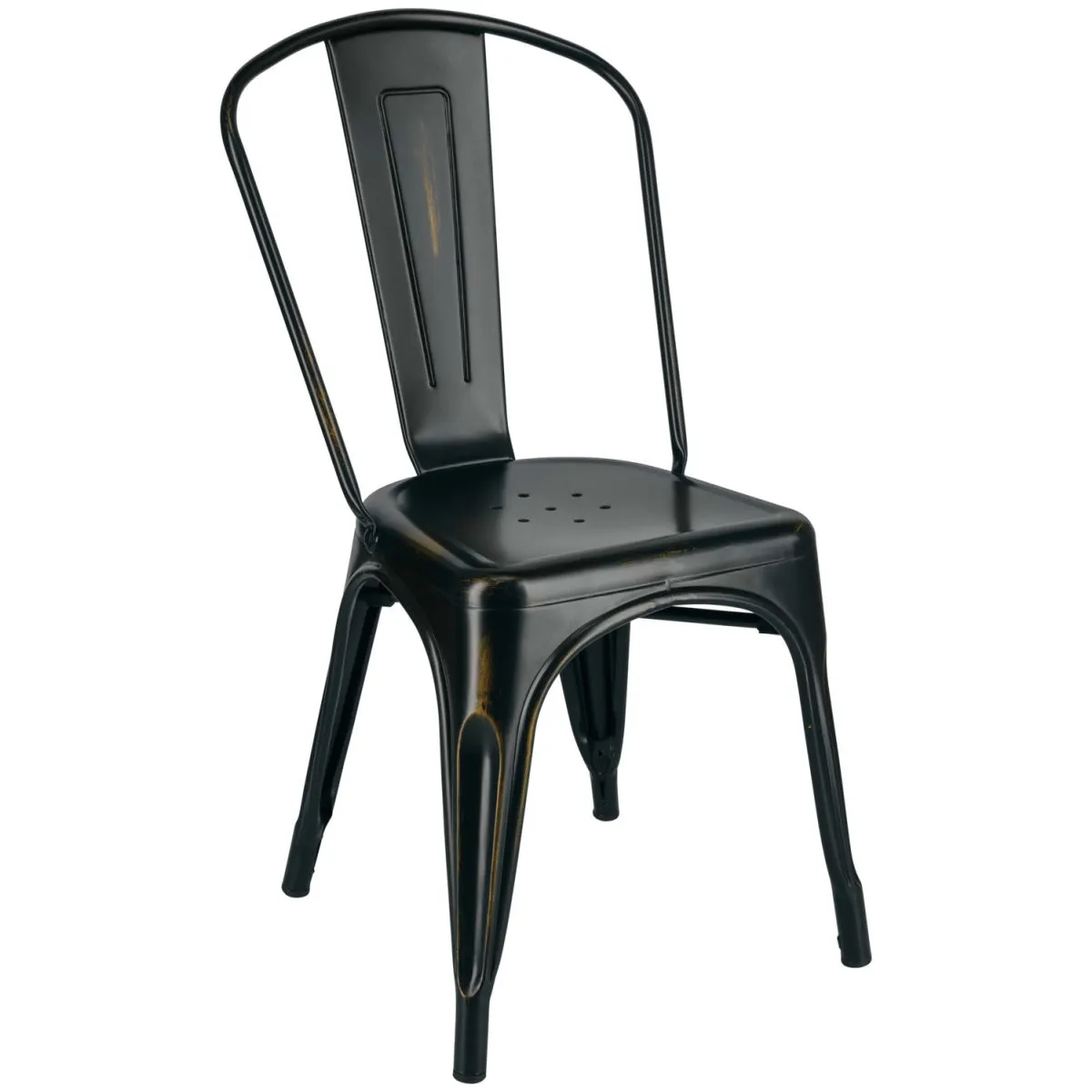 2x PULSIVA Sedia bistrot Ferano design industriale; 45x51.5x85.5 cm (LxPxH); nero/bronzo; 2 pz. / Pacco - immagine 1