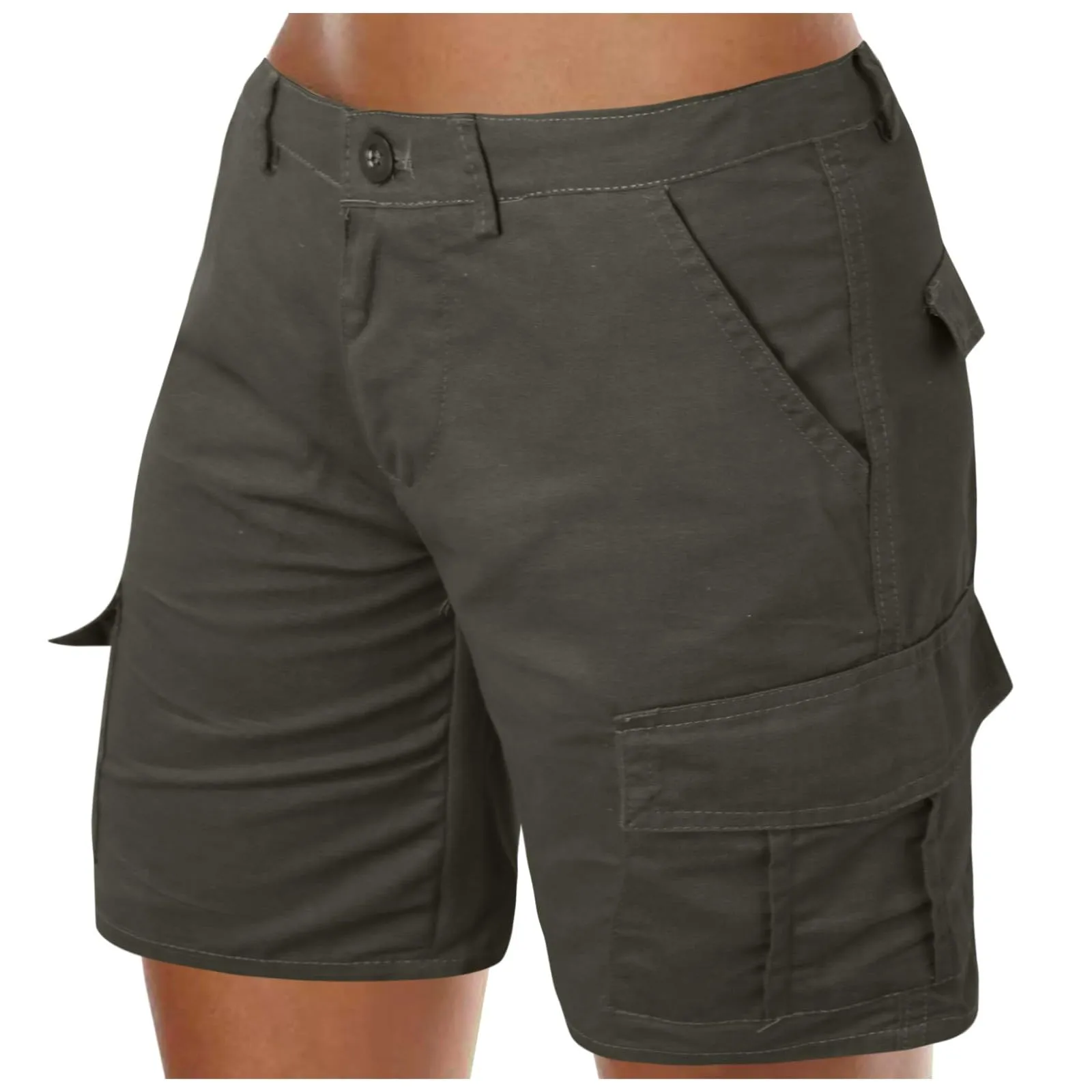 Generico Pantaloncini Cargo Donna Estivi - Bermuda Donna Estivi Vita Elastica Leggeri Pantaloncini da Escursionismo Sportivi per Viaggi Campeggio Sport Tennis - immagine 1