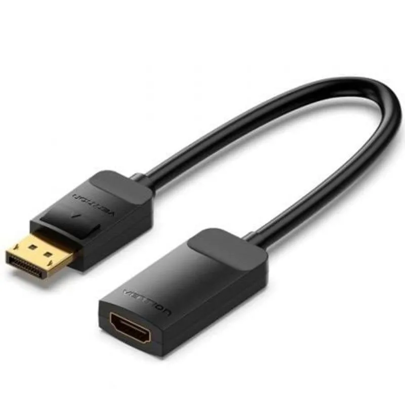 Cavo Convertitore Vention HBZBB DisplayPort-HDMI 4K 60Hz 15cm Nero Oro - immagine 1