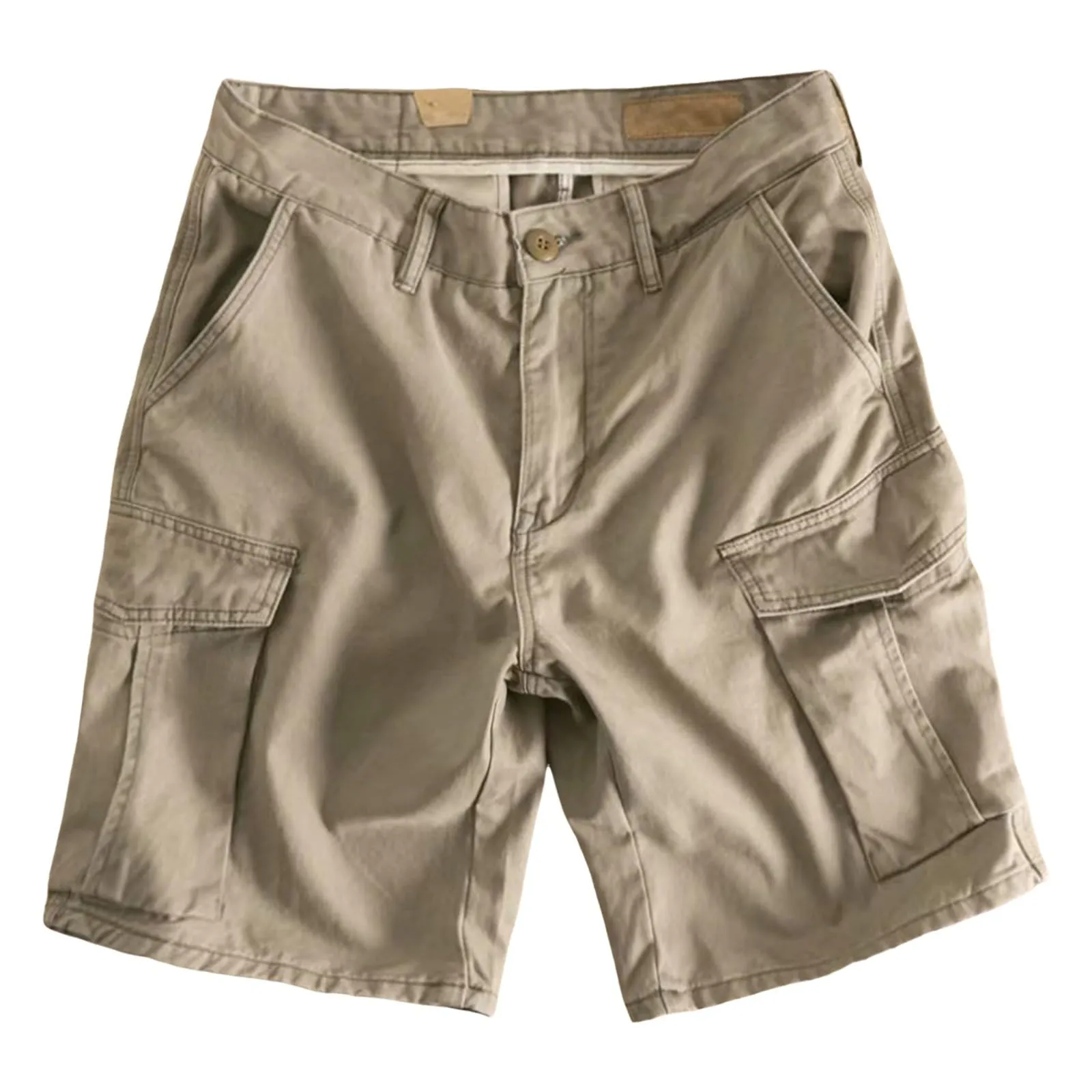 Generico Pantaloncini Cargo Donna Corti - Pantaloncini Donna Eleganti Elastico Pantaloncini Cargo Estate Vita Alta con Tasche Cerniera Leggeri Trekking per Viaggi Campeggio Sport Tennis - immagine 2
