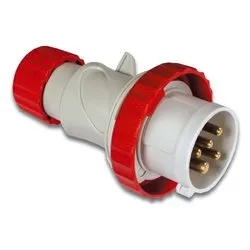 Spina elettrica 3P+T 16A CEE IP67 per cavo assiale ARGO Rosso e Bianco 70165 - immagine 1
