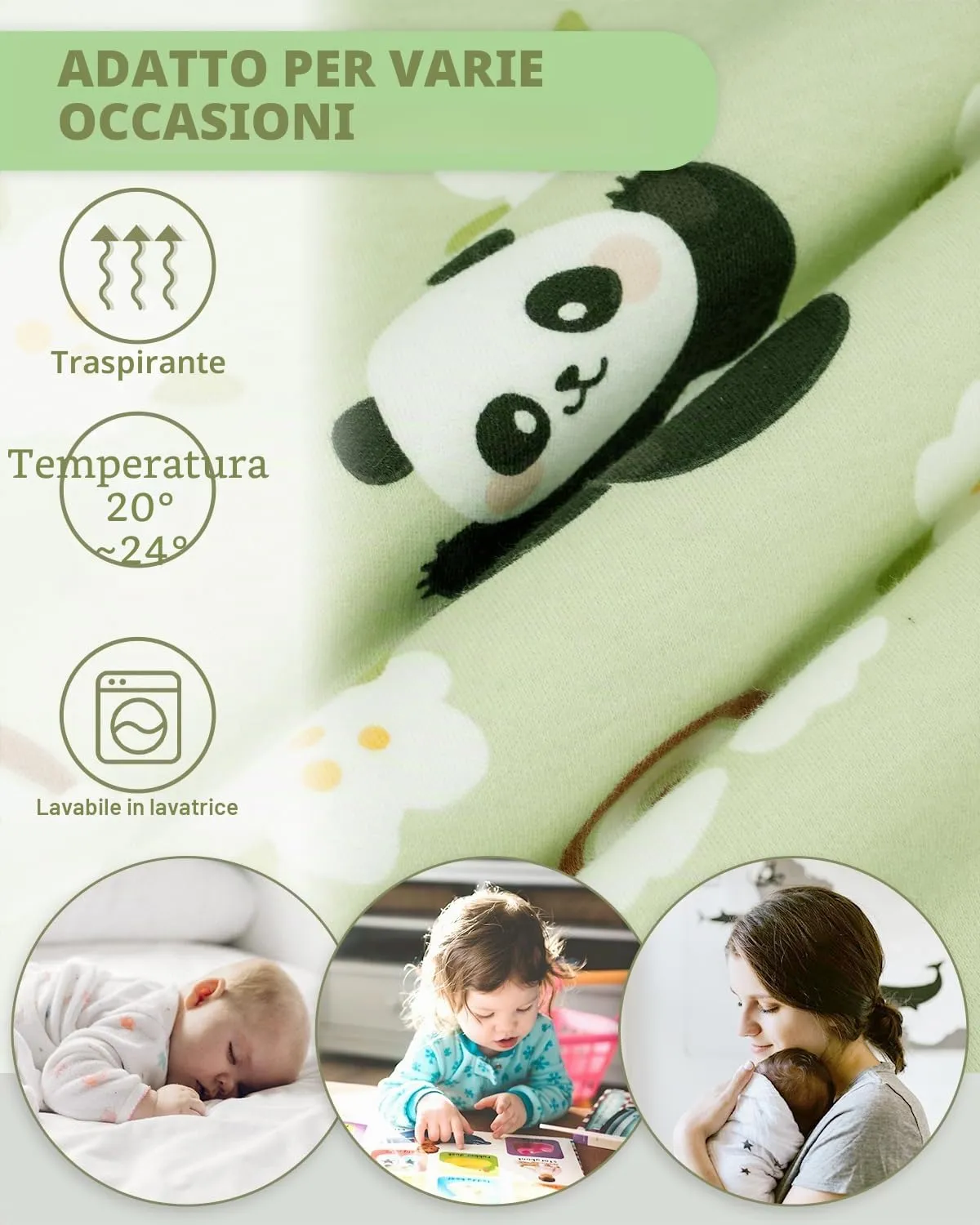 WYTbaby Sacco nanna con piedi, 1,0 Tog, in 100% cotone, morbido sacco a pelo per tutto l'anno, senza maniche, ideale per dormire e calore, perfetto per ragazzi e ragazze, 90 cm - immagine 2