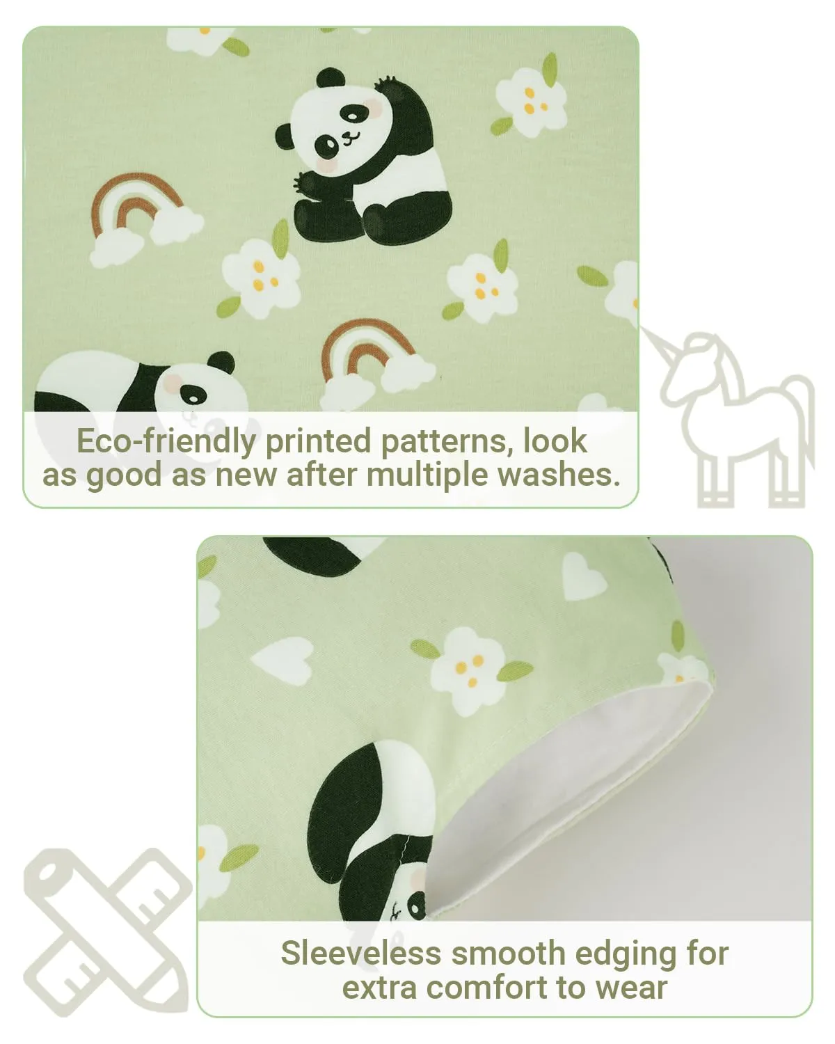 WYTbaby Sacco nanna con piedi, 1,0 Tog, in 100% cotone, morbido sacco a pelo per tutto l'anno, senza maniche, ideale per dormire e calore, perfetto per ragazzi e ragazze, 90 cm - immagine 3