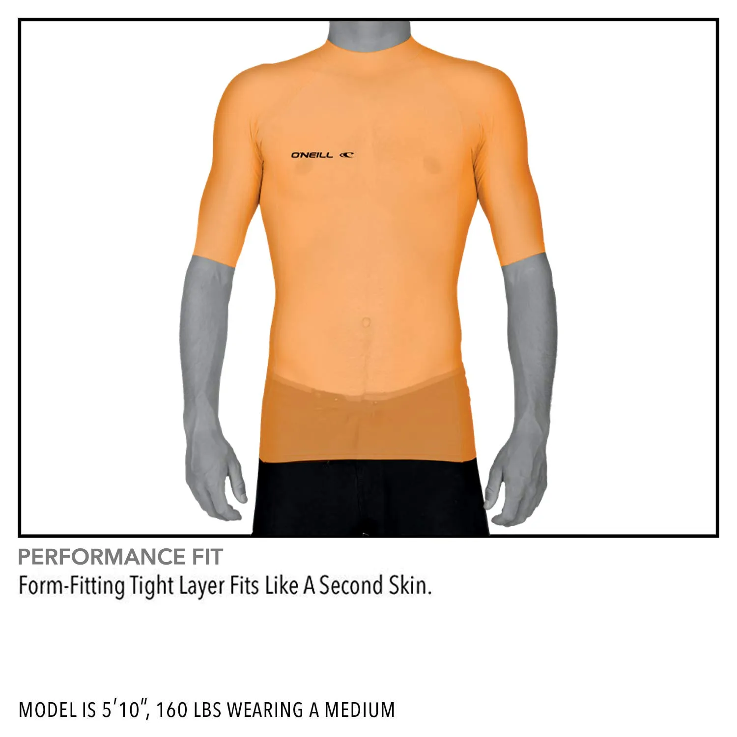 ONeill Wetsuits – Maglia da Muta da Uomo Basic Skins Crew Rash Vest, a Maniche Lunghe, Uomo, Basic Skins L/S Crew, Nero, XL - immagine 5