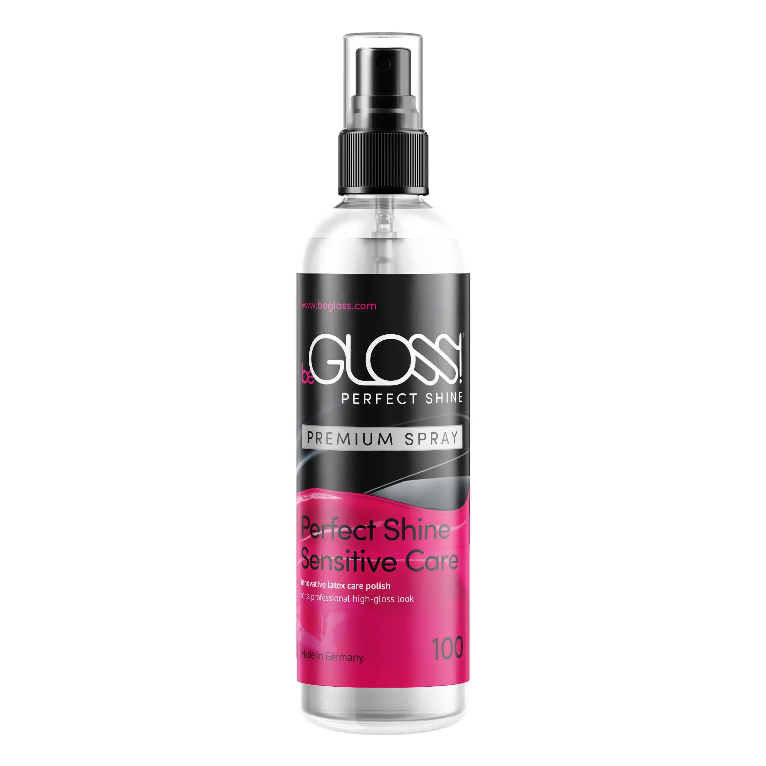 Begloss perfetto Shine Premium spray 100 ml – latex Polish – Ultimate High Gloss Shine – il lubrificante per il polacco & Care lattice di gomma e indumenti. - immagine 1