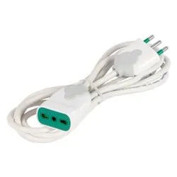 Prolunga elettrica (3m) H05VV-F 3x1 mmq (16A 2P+T) Bianco 92690 - immagine 1