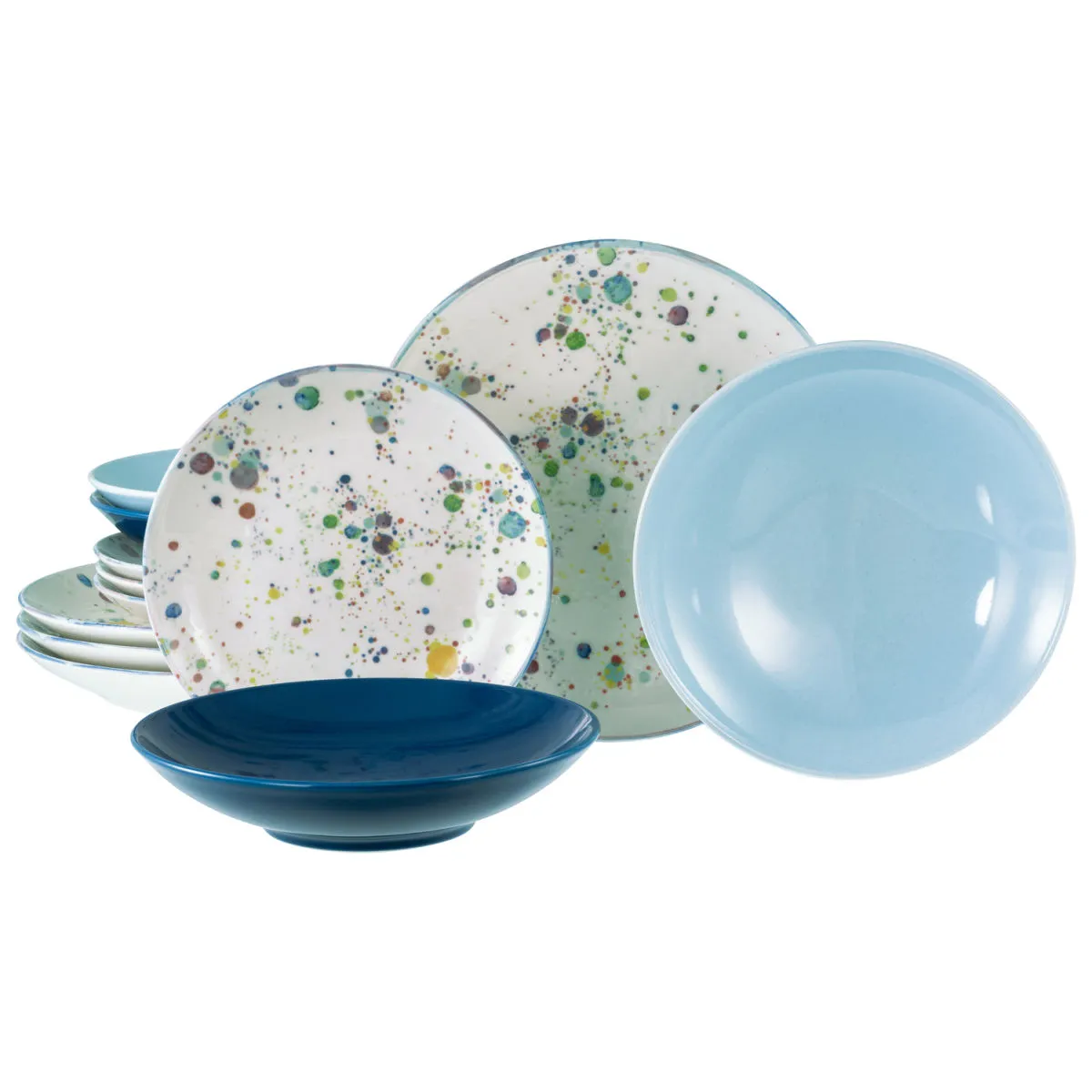 CreaTable Candy Drops Mix - set di piatti 12 pezzi; multicolore - immagine 1