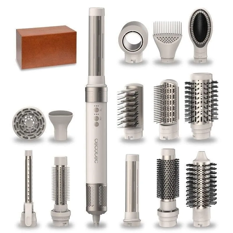 Styler ad aria Cecotec Bamba CeramicCare 14in1 AirGlam 1400W Coanda Ionica Ceramica 3 Temperature 14 Accessori Champagne - immagine 1