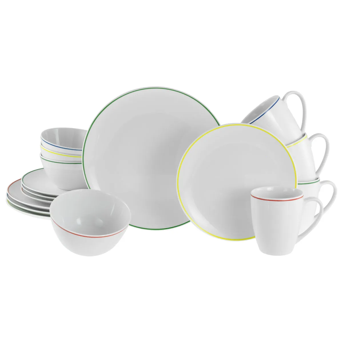 CreaTable Linea Luna Colour - Servizio combinato da 16 pezzi; bianco - immagine 1
