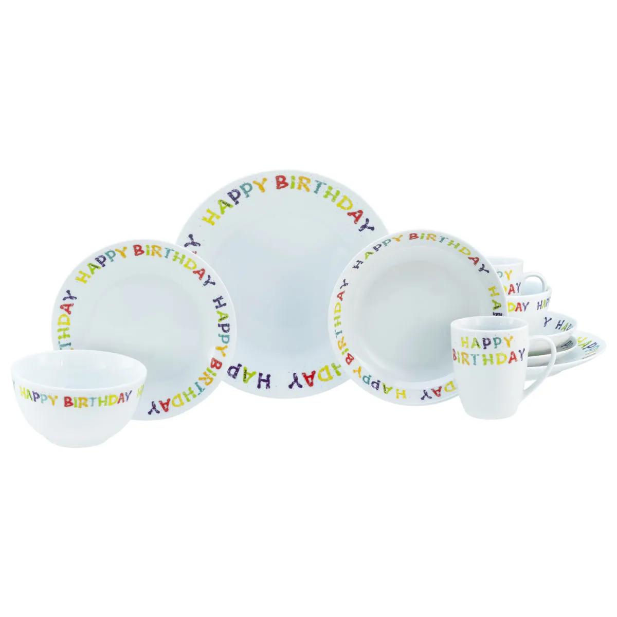 CreaTable Buon compleanno - Servizio combinato 10 pezzi; bianco - immagine 1