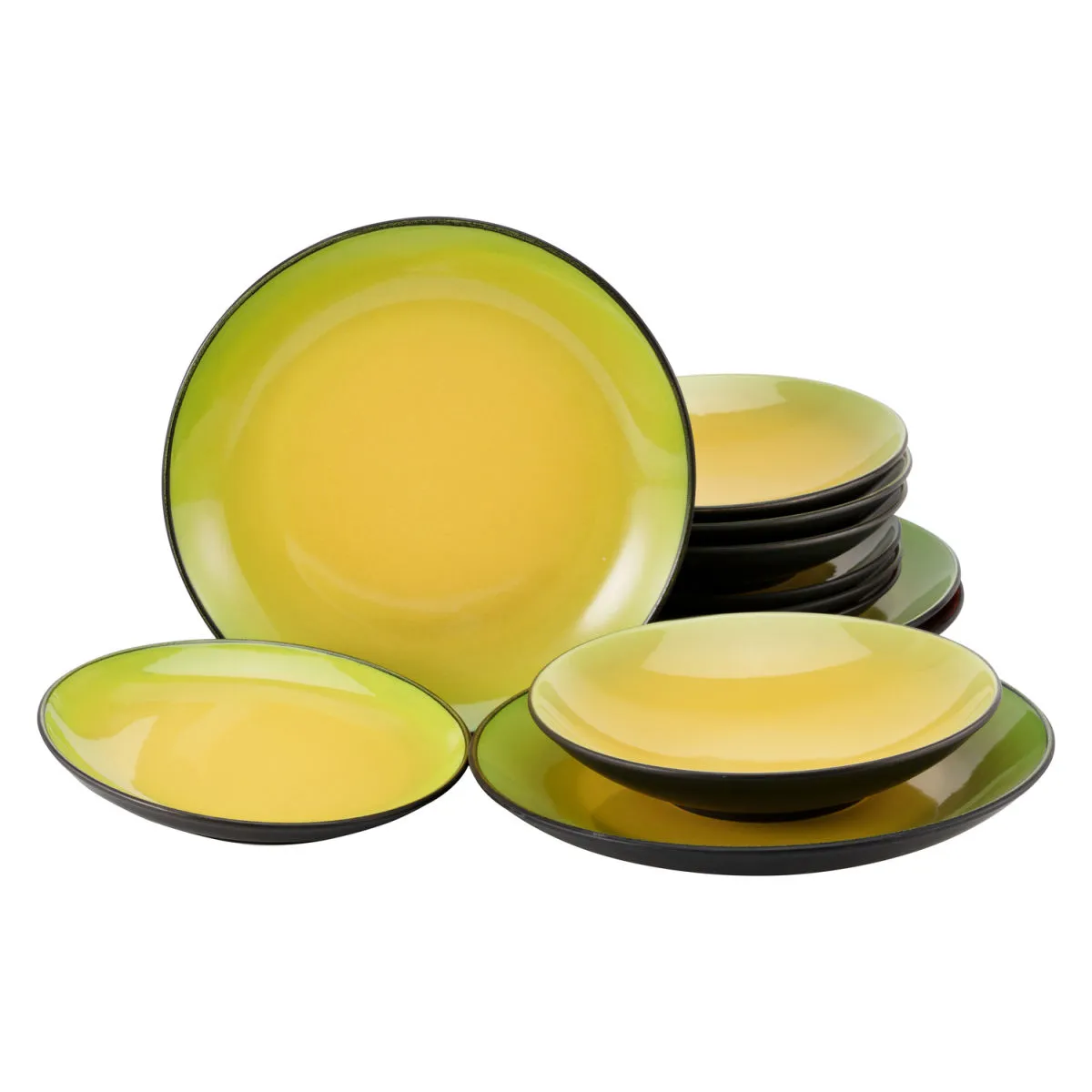 CreaTable Hot Green - Set di piatti da 12 pezzi; verde - immagine 1