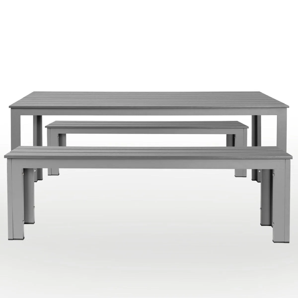 PULSIVA Set tavolo e panche da esterno Lamero 3 pezzi; grigio/antracite - immagine 1
