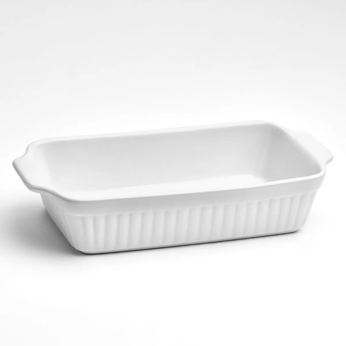 6x van Well Auflaufform mit Rillenstruktur 36x20x7,5 cm; 4600 ml, 36x20.2x7.5 cm (LxLxH); bianco; rettangolare; 6 pz. / Pacco - immagine 1