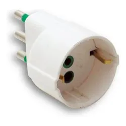 Adattatore 1 presa 2P+T (std italiano 10A e tedesco 16A) Bianco 87130 - immagine 1