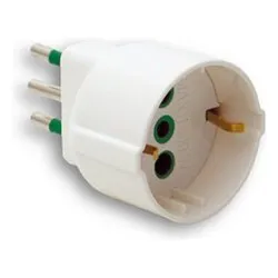 Adattatore 1 presa 2P+T (std italiano 10A e tedesco 16A) Bianco 87120 - immagine 1